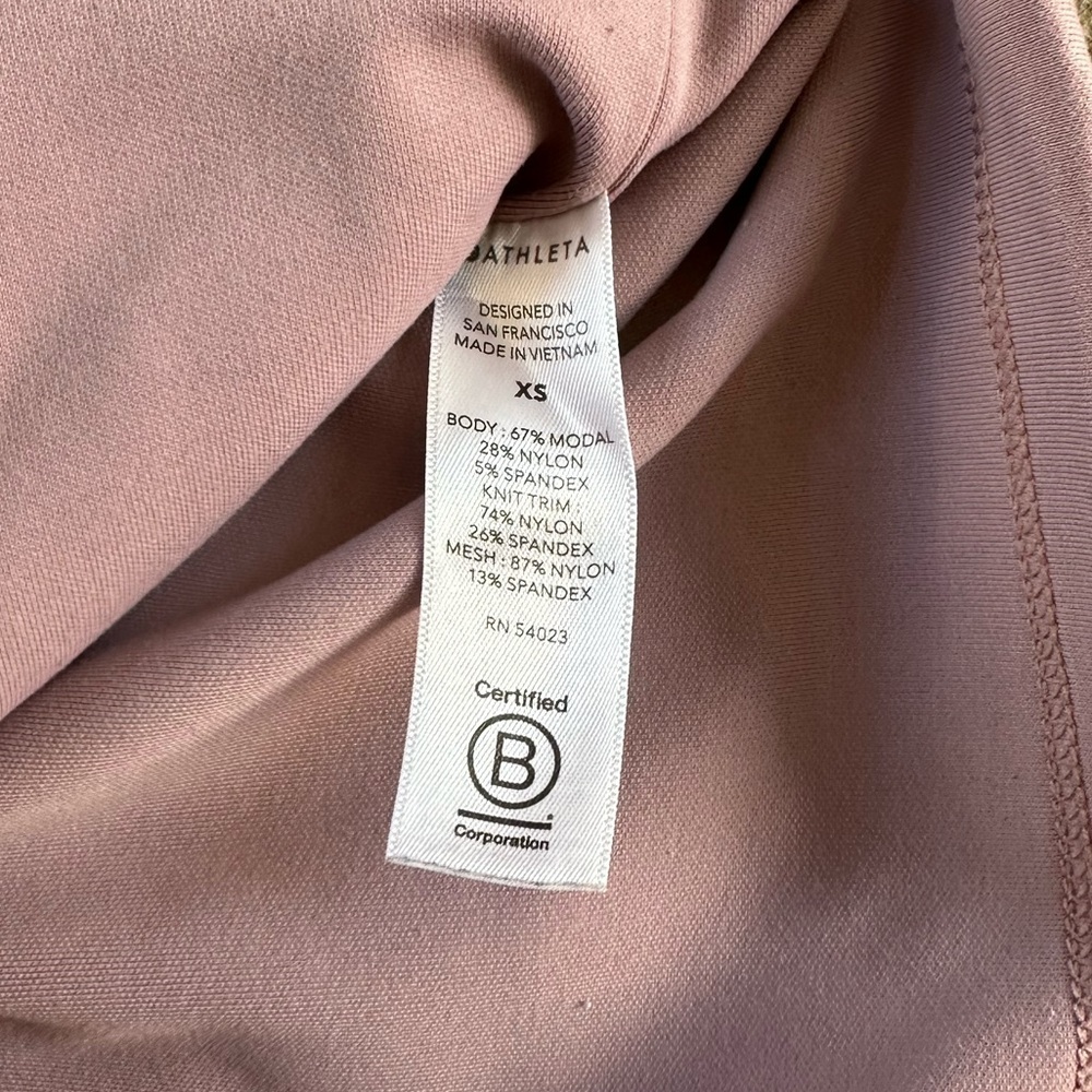 Athleta Hermosa Mock Neck Sweatshirt Shale/Flora Mauve Size XS Athleisure - Picture 11 of 11